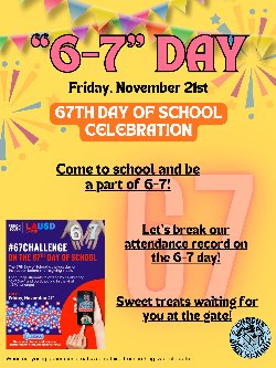 67TH DAY OF SCHOOL CELEBRATION
